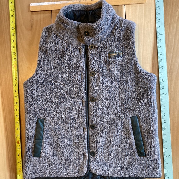 Patagonia Jackets & Blazers - Patagonia ReCollection Recycled Down Fleece Vest Reversible, gray/green, size sm